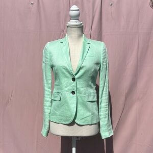 J. Crew Mint Linen Blazer